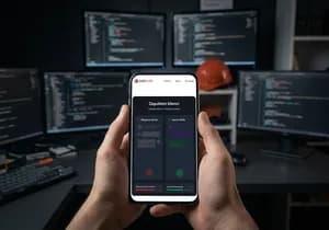 Nowa strona internetowa dla firmy w wersji mobilnej na ekranie smartfona — projekt CustCode.